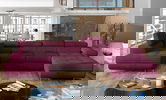 Coltar extensibil stanga 6 locuri ELTAP, Rod-23, Rodrigo, 345x202x90 cm, lemn/poliester, rosu