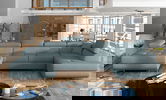Coltar extensibil dreapta 6 locuri ELTAP, Rod-39, Rodrigo, 345x202x90 cm, lemn/poliester, albastru deschis