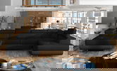 Coltar extensibil dreapta 6 locuri ELTAP, Rod-58, Rodrigo, 345x202x90 cm, lemn/poliester, negru