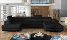 Coltar extensibil stanga 6 locuri ELTAP, Rod-60, Rodrigo, 345x202x90 cm, lemn/poliester, negru