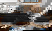 Coltar extensibil stanga 6 locuri ELTAP, Rod-60, Rodrigo, 345x202x90 cm, lemn/poliester, negru