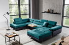 Coltar extensibil stanga 6 locuri ELTAP, Rod-67, Rodrigo, 345x202x90 cm, lemn/poliester, verde/gri inchis