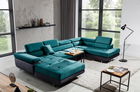 Coltar extensibil dreapta 6 locuri ELTAP, Rod-68, Rodrigo, 345x202x90 cm, lemn/poliester, verde/gri inchis