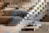 Coltar extensibil dreapta 3 locuri ELTAP, Hadson, 206x150x89 cm, lemn/poliester, gri inchis