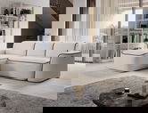Coltar stanga 4 locuri ELTAP, Ume, 287x190x88 cm, lemn/poliester, alb/maro inchis