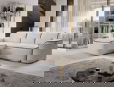 Coltar stanga 4 locuri ELTAP, Ume, 287x190x88 cm, lemn/poliester, alb/albastru inchis
