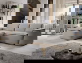 Coltar stanga 4 locuri ELTAP, Ume, 287x190x88 cm, lemn/poliester, gri/gri inchis