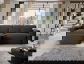 Coltar stanga 4 locuri ELTAP, Ume, 287x190x88 cm, lemn/poliester, gri inchis/gri
