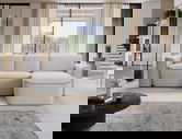 Coltar dreapta 4 locuri ELTAP, Ume, 287x190x88 cm, lemn/poliester, gri deschis/gri