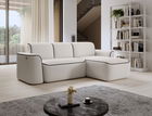Coltar dreapta 4 locuri ELTAP, Ume, 287x190x88 cm, lemn/poliester, alb/maro inchis