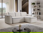 Coltar dreapta 4 locuri ELTAP, Ume, 287x190x88 cm, lemn/poliester, alb/albastru inchis