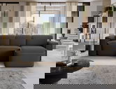 Coltar dreapta 4 locuri ELTAP, Ume, 287x190x88 cm, lemn/poliester, gri inchis/gri