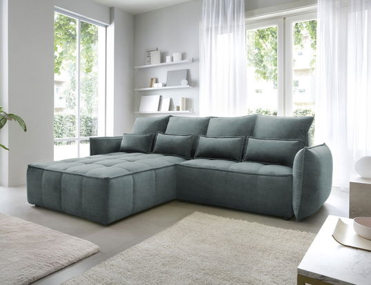 Coltar extensibil stanga 4 locuri ELTAP, LT-38MAN, Campo, 265x196x88 cm, lemn/poliester, verde