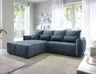 Coltar extensibil stanga 4 locuri ELTAP, LT-40MAN, Campo, 265x196x88 cm, lemn/poliester, albastru inchis