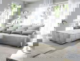 Coltar extensibil stanga 4 locuri ELTAP, LT-03NU, Campo, 265x196x88 cm, lemn/poliester, gri deschis