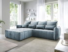 Coltar extensibil stanga 4 locuri ELTAP, LT-40TOS, Campo, 265x196x88 cm, lemn/poliester, albastru