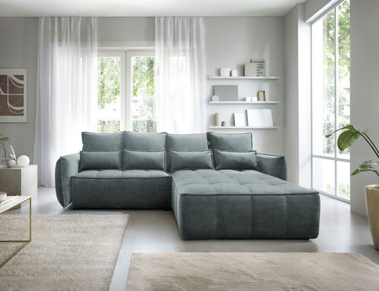 Coltar extensibil dreapta 4 locuri ELTAP, RT-38MAN, Campo, 265x196x88 cm, lemn/poliester, verde