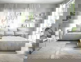 Coltar extensibil dreapta 4 locuri ELTAP, RT-03REL, Campo, 265x196x88 cm, lemn/poliester, gri deschis