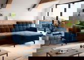 Coltar extensibil dreapta 3 locuri ELTAP, Lore-01, Lorelle, 225x160x105 cm, lemn/poliester, albastru inchis