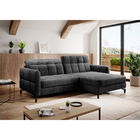 Coltar extensibil dreapta 3 locuri ELTAP, Lore-05, Lorelle, 225x160x105 cm, lemn/poliester, gri inchis