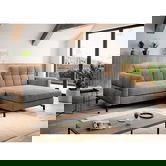 Coltar extensibil dreapta 3 locuri ELTAP, Lore-07, Lorelle, 225x160x105 cm, lemn/poliester, gri deschis