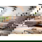 Coltar extensibil stanga 3 locuri ELTAP, Lore-104, Lorelle, 225x160x105 cm, lemn/poliester, roz deschis