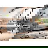 Coltar extensibil dreapta 3 locuri ELTAP, Lore-11, Lorelle, 225x160x105 cm, lemn/poliester, gri