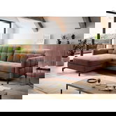 Coltar extensibil stanga 3 locuri ELTAP, Lore-142, Lorelle, 225x160x105 cm, lemn/poliester, roz