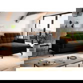 Coltar extensibil dreapta 3 locuri ELTAP, Lore-19, Lorelle, 225x160x105 cm, lemn/poliester, negru
