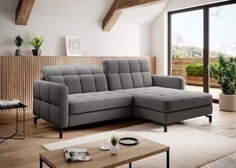 Coltar extensibil dreapta 3 locuri ELTAP, Lore-20, Lorelle, 225x160x105 cm, lemn/poliester, gri