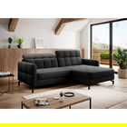 Coltar extensibil dreapta 3 locuri ELTAP, Lore-27, Lorelle, 225x160x105 cm, lemn/poliester, negru