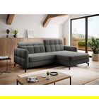 Coltar extensibil dreapta 3 locuri ELTAP, Lore-28, Lorelle, 225x160x105 cm, lemn/poliester, gri deschis
