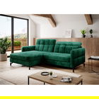 Coltar extensibil stanga 3 locuri ELTAP, Lore-31, Lorelle, 225x160x105 cm, lemn/poliester, verde inchis