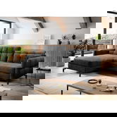 Coltar extensibil stanga 3 locuri ELTAP, Lore-33, Lorelle, 225x160x105 cm, lemn/poliester, gri inchis