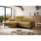 Coltar extensibil stanga 3 locuri ELTAP, Lore-34, Lorelle, 225x160x105 cm, lemn/poliester, mustar