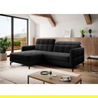 Coltar extensibil stanga 3 locuri ELTAP, Lore-47, Lorelle, 225x160x105 cm, lemn/poliester, negru