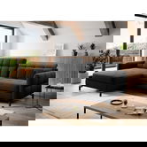 Coltar extensibil stanga 3 locuri ELTAP, Lore-55, Lorelle, 225x160x105 cm, lemn/poliester, negru