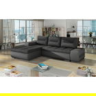 Coltar extensibil stanga 4 locuri ELTAP, Ov03, Ottavio, 275x180x85 cm, lemn/poliester, gri inchis/gri