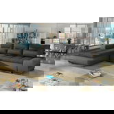 Coltar extensibil stanga 4 locuri ELTAP, Ov03, Ottavio, 275x180x85 cm, lemn/poliester, gri inchis/gri