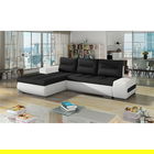 Coltar extensibil stanga 4 locuri ELTAP, Ov07, Ottavio, 275x180x85 cm, lemn/poliester, negru/alb