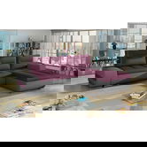 Coltar extensibil dreapta 4 locuri ELTAP, Ov17, Ottavio, 275x180x85 cm, lemn/poliester, violet inchis/gri inchis