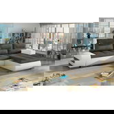Coltar extensibil dreapta 4 locuri ELTAP, Ov20, Ottavio, 275x180x85 cm, lemn/poliester, gri/alb