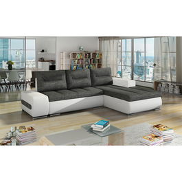 Coltar extensibil dreapta 4 locuri ELTAP, Ov20, Ottavio, 275x180x85 cm, lemn/poliester, gri/alb