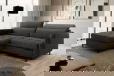 Coltar extensibil stanga 3 locuri ELTAP, LT-05RAQ, Gomsi, 228x165x100 cm, lemn/poliester, gri inchis