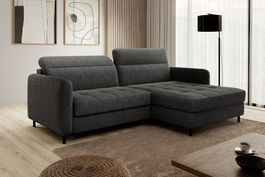 Coltar extensibil dreapta 3 locuri ELTAP, RT-05RAQ, Gomsi, 228x165x100 cm, lemn/poliester, gri inchis