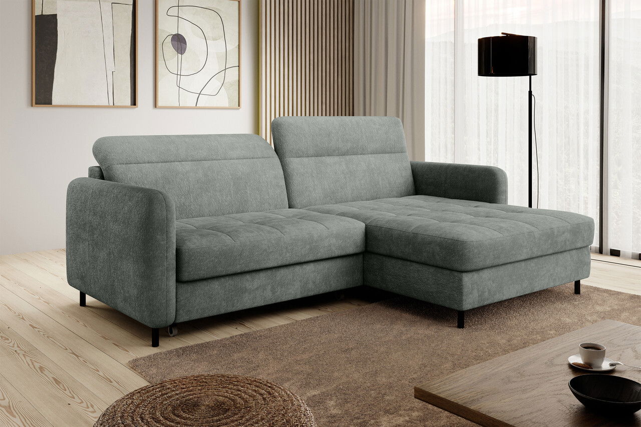 Coltar extensibil dreapta 3 locuri ELTAP, RT-100TOU, Gomsi, 228x165x100 cm, lemn/poliester, verde