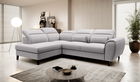 Coltar extensibil stanga 4 locuri ELTAP, LT-04GO, Noble, 255x201x100 cm, lemn/poliester, gri deschis