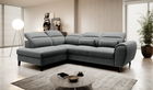 Coltar extensibil stanga 4 locuri ELTAP, LT-05VER, Noble, 255x201x100 cm, lemn/poliester, gri inchis