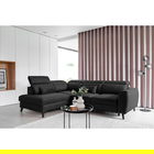 Coltar extensibil stanga 4 locuri ELTAP, LT-06NU, Noble, 255x201x100 cm, lemn/poliester, gri inchis
