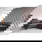 Coltar extensibil stanga 4 locuri ELTAP, LT-06SAV, Noble, 255x201x100 cm, lemn/poliester, gri inchis